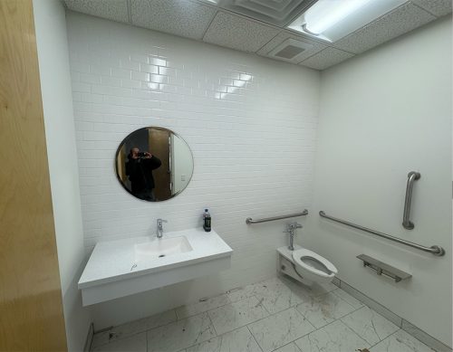Modern Commercial Bathroom Tile Installation