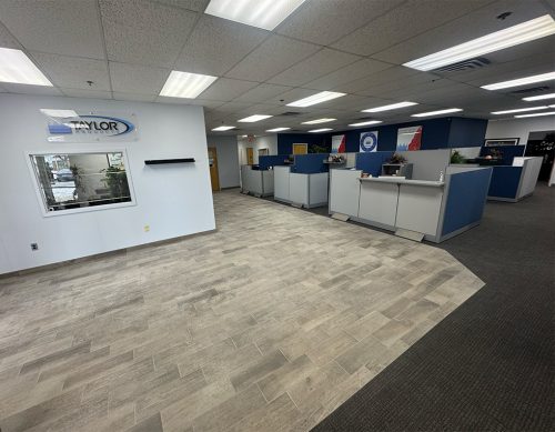 Commercial Tile Pathway Flooring Design