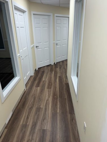 Luxury Vinyl Plank (LVP) Installation in Office Hallway