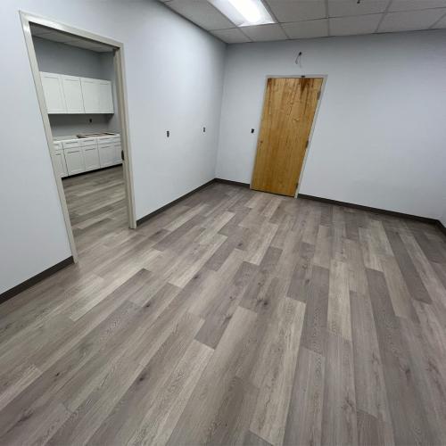 Break and Rec Room with Luxury Vinyl Tile (LVT)